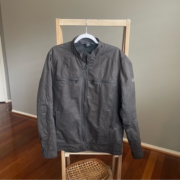 Kuhl Other - KUHL Kaffe Racer Jacket Charcoal Gray Quilted Full Zip Men L Outdoor Minimalist
